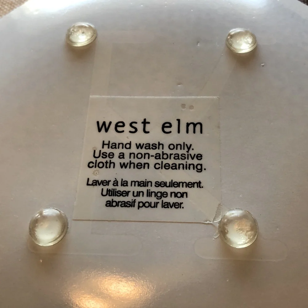 West Elm Blue & White “K” Trinket Dish